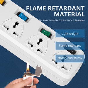 Tira de alimentación USB blanca, interruptor independiente de 5 vías, cable de extensión de enchufes universales de sobremesa, fabricante - Product Image 6