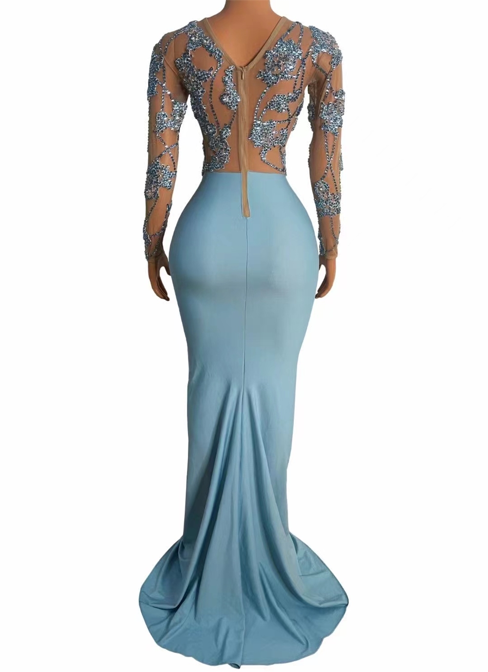 Elegant Blue Shiny Diamonds Dress by Novance for Weddings Elegant Blue Shiny Diamonds Dress by Novance for Weddings