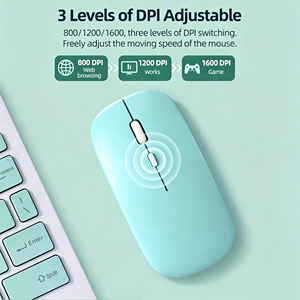Ratón Óptico Inalámbrico Silencioso, Diseño Mini 3D, Sin Sonido <span class=keywords><strong>de</strong></span> Clic, Compatible con PC, Laptop, iPad y Tablets, para Juegos y Uso en la Oficina - Product Image 3