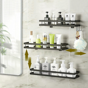 3Pcs <span class=keywords><strong>Petite</strong></span> étagère à épices de cuisine Organisateur mural Étagère murale en métal robuste pour salle de bain Étagère de rangement pour shampoing - Product Image 3