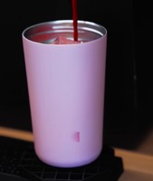Usine en gros 12oz tasse à café rose 1/2 flacon thermos en acier inoxydable à double paroi avec couvercle en paille garder au froid et au chaud tasse personnalisée
