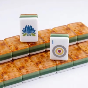 <span class=keywords><strong>Mahjong</strong></span> américain 4 joueurs en acrylique cristal de qualité supérieure, personnalisable, motif grain de bois moderne, impression intérieure, quatre couches, le plus vendu - Product Image 4