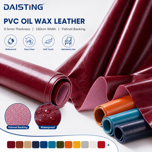 Rouleau <span class=keywords><strong>de</strong></span> cuir synthétique PVC effet huile cirée, simili cuir Rexine, pour revêtement <span class=keywords><strong>de</strong></span> canapé, intérieur <span class=keywords><strong>de</strong></span> voiture, sacs et pochettes, vente en gros, stock OEM - Product Image 1