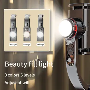 Lumière de remplissage intégrée Mini stabilisateur de cardan sans fil Selfie Stick trépied sans fil à distance Portable Tiktok v-log Live Stream L18S