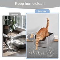 Tapis de litière pour chat en silicone extra large, tapis anti-trace pour chien, tapis de toilette anti-éclaboussures, tapis de sol imperméable facile à nettoyer pour animaux de compagnie