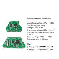 Système de gestion de batterie (BMS) 7S 5A 10A 15A avec équilibrage, carte de protection de batterie 5S 21V 5A 10A pour éclairage solaire LED