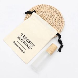 Bolsa de Almacenamiento de Maquillaje y Cosméticos de Muselina de Algodón con Cordón y Logotipo Personalizado, Bolsa de Regalo de Muselina Orgánica - Product Image 2
