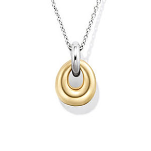 Gemnel Collier à pendentif en forme de poire, plaqué bicolore en argent 925 unique et exquis - Product Image 1