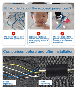 ที่คลุมสาย Dongsanxin พรม, ที่หุ้มสายไฟแบบมีตะขอและห่วงสำหรับพรมสำนักงาน - Product Image 6
