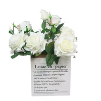 Rose artificielle haut de gamme Austin à branche unique, effet mouillé, faite à la main, pour décoration de mariage, de Noël et extérieure