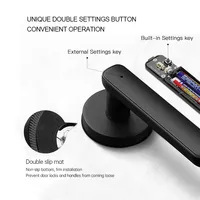 Serrure de poignée de porte intelligente à empreinte digitale One Touch Tuya Ble Cloud anti-regard indiscret en bois, métal et aluminium de grade B pour chambre à coucher