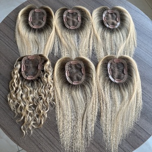 Premier Jesa Balayage Color Virgin European Remy Hair Tupé Premium Remy Human Hair Mono Mesh Hair Toppers para mujeres - Product Image 5