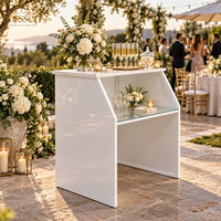 Comptoir de bar rectangulaire blanc brillant pour événements extérieurs, banquets d'hôtel, réceptions, buffets et traiteurs