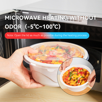 1000 ml Récipients de salades rondes au micro-ondes à emporter boulettes de riz préparation de repas emballage bols en plastique jetables