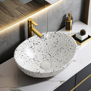 Évier de comptoir en marbre Lavabo rectangulaire <span class=keywords><strong>d</strong></span>écoratif pour salle de bain Lavabo vasque en céramique - Product Image 5