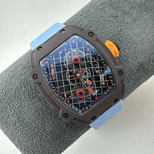 Montre ZF Factory RM Super Cal.RMUL3 automatique mécanique à mouvement squeletté, réserve de marche de 55 heures, fibre de carbone, caoutchouc, luxe - Product Image 1