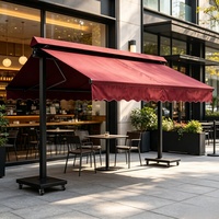 Auvent électrique rétractable moderne double face en aluminium de 10 m, parasol pliant pour restaurant
