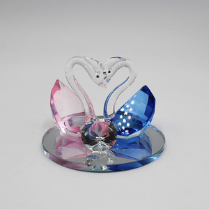 Wholesale Pink <strong>Crystal</strong> Swan <strong>Crystal</strong> <strong>Animal</strong> for Wedding Decoration Gift Souvenir - Product Image 2
