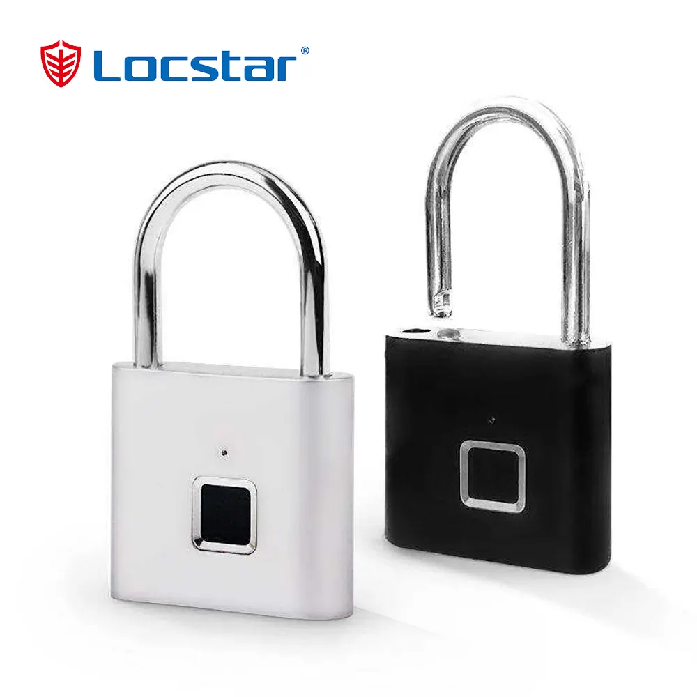 LockstarポータブルトラベルラゲッジスーツケースキーレスセキュリティドアロックUsb充電式スマート指紋パッドロック南京錠