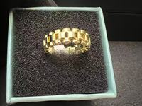 Anillo de Banda Estilo Presidencial Rollie, Chapado en Oro de 18k, Satinado, Personalizado, para Hombre y Mujer, Joyería, Dropshipping