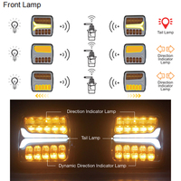 Kit d'éclairage avant à LED sans fil Feu de position avant Drl conduite Magnétique Double indicateur lumineux étanche pour remorque RV