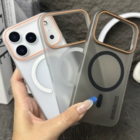 Coque de téléphone portable antichoc ultra-fine en PC rigide effet mat, magnétique et gaufrée, style Ins, pour 17 Air