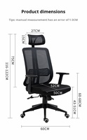 Chaise de bureau ergonomique en maille pour le bureau Silla De Oficina Con Soporte Lombaire Ajustable Para Largas Horas