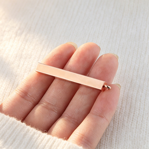 Durable Anti Tarnish Stainless Steel Blank Bar Pendant, Custom <b>Laser</b> Marking Metal Strip for DIY Gift Logo Pet ID Label - Product Image 5