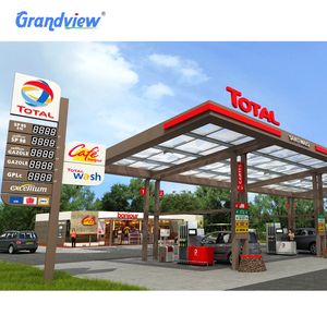Fabricant de Guangzhou de structures en acier préfabriquées pour stations-service avec logo LED <span class=keywords><strong>3D</strong></span> - Product Image 6