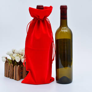 Hot Sale Velvet Red Wine Bag Factory Sales for April Fool's Day Graduation <strong>Christmas</strong> <strong>Decorations</strong> Blind Tasting Drawstring Pocket - Product Image 3