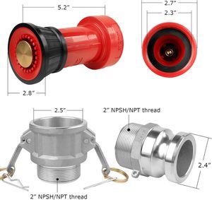 Buse de tuyau d'incendie industriel robuste de 1 à 1/2 pouces NPSH avec <span class=keywords><strong>raccord</strong></span> camlock en aluminium de 1.5 \ "2 pièces accessoire d'équipement de lutte contre l'incendie - Product Image 6