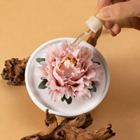 Diffuseur d'huile parfumée en céramique de style chinois de luxe en forme de pivoine 50 ml Coffret cadeau avec parfum élargi pour usage au bureau