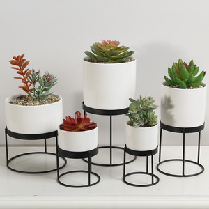 Nuovo vaso da fiori in ceramica con supporto vaso <span class=keywords><strong>per</strong></span> <span class=keywords><strong>piante</strong></span> da interno parete e scrivania con supporto <span class=keywords><strong>per</strong></span> erbe in metallo orchidee cactus <span class=keywords><strong>vasi</strong></span> <span class=keywords><strong>per</strong></span> <span class=keywords><strong>piante</strong></span> succulente - Product Image 3