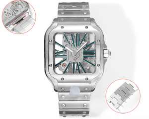 Montre mécanique automatique élégante et tendance avec bracelet à dégagement rapide, boîtier en acier inoxydable brossé et poli - Product Image 2