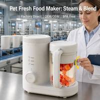 NCI PET All-in-One Steam Cook Pet Food Maker, Pengolah Makanan Segar yang Mudah Dibersihkan untuk Anjing & Kucing, Mesin Pembuat Makanan Segar Buatan Rumah untuk Hewan Peliharaan.