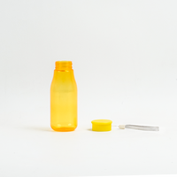 Bouteille d'eau en plastique à paroi simple sans BPA de 400 ml, transparente, motif dessin animé, pour le sport, portable avec poignée de transport