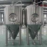500L 1000L 2000L Voedselveilige 304/316 RVS gejackete conische bierfermentatietank voor drankenverwerking