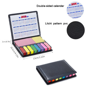 Bloc de Notas con Cubierta de PU, Notas Adhesivas, Marcadores, Etiquetas Adhesivas, Papel para Notas, 230x90mm, 100 Páginas, Oficina - Product Image 4