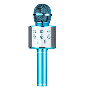 Xách tay màu xanh răng Karaoke Loa Mic <span class=keywords><strong>USB</strong></span> Thông tin liên lạc RGB LED chiếu sáng cao ngoài trời loa stereo Battery Powered nhựa - Product Image 3