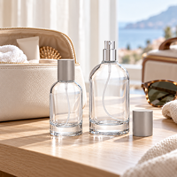 F086 Flacon de parfum en verre à col vissé 30ml 50ml 100ml, atomiseur de parfum portable rechargeable, flacon d'échantillon de laboratoire vide