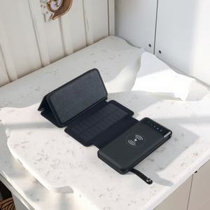 Cargador de Batería Solar Desmontable de Alta Eficiencia para Emergencias al Aire Libre, Cargador Inalámbrico para Teléfono Móvil con Pantalla Digital - Product Image 3