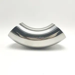 SMS standard sanitary stainless steel 90 deg welded elbow matte inside &outside