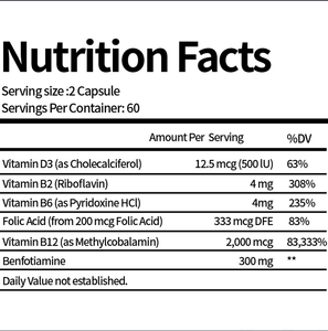 Fabricante superior OEM Etiqueta privada Ingredientes naturales mejorados Suplemento de cápsulas vegetales para vitaminas para la salud del sistema nervioso - Product Image 2