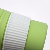 Bouteille d'eau pliable en silicone réutilisable, capacité de 350 ml, bouchon à ouverture par pression, résistante aux hautes températures, portable pour les sports de plein air