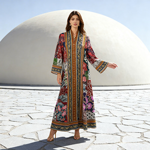 Robe Abaya personnalisée de luxe pour soirée, imprimée, en polyester, pour femmes musulmanes, vente en gros - Product Image 3