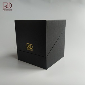 Rogood กล่องของขวัญกระดาษแข็งสำหรับน้ำหอม/RGD-<span class=keywords><strong>P2122</strong></span>เทียนพร้อมกรอบสีทองทรงสี่เหลี่ยมเปิดฝาสีดำสนิท - Product Image 6