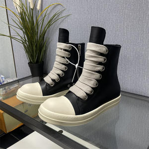 Chaussures de skate montantes pour hommes Owens Designer, bottines décontractées pour couple, chaussures streetwear noires tendance - Product Image 2