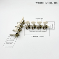 Guitar Accessories 8 String Mandolin Tuning Pegs Four White Small Round Heads Precise Double Hole Steel Column Tuners