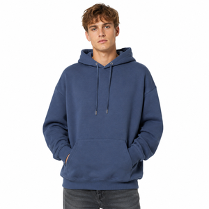 High Quality Soft Combed Cotton Heavyweight Bocx Fit Oversized <b>Plain</b> Minimalist Anti-Shrinkage Breathable Pullover <b>Men</b> <b>Hoodie</b> - Product Image 2