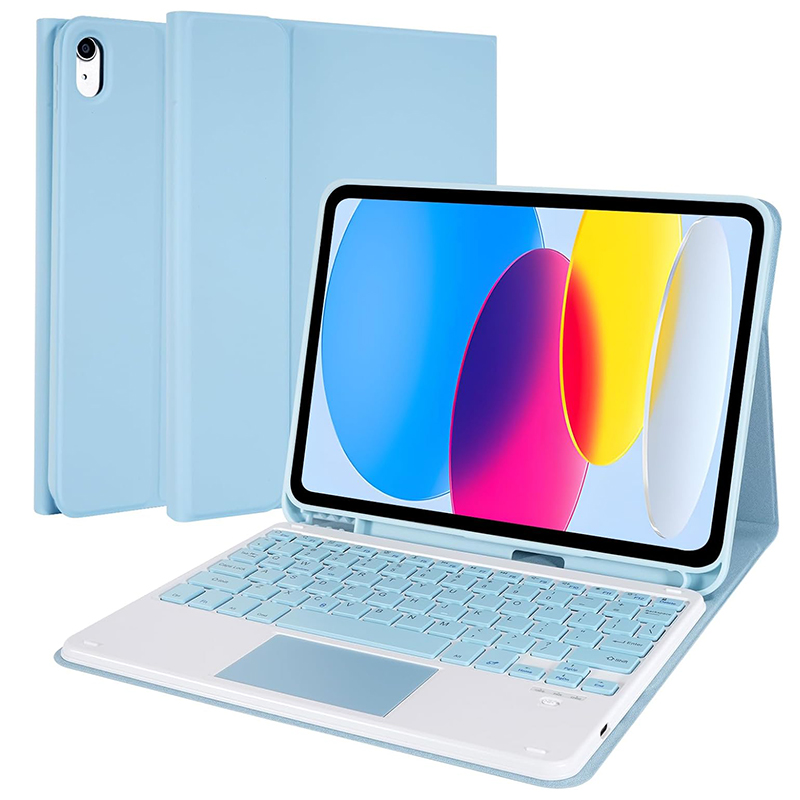 Custodia blu ghiaccio + Tastiera dello stesso colore